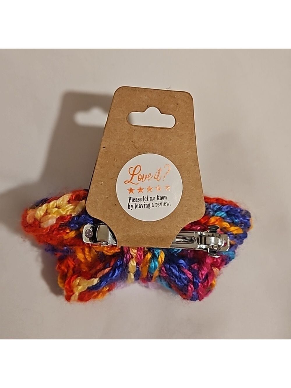 Hand Knit Crochet Flower Barrette Clip Purple - Picture 10 of 17